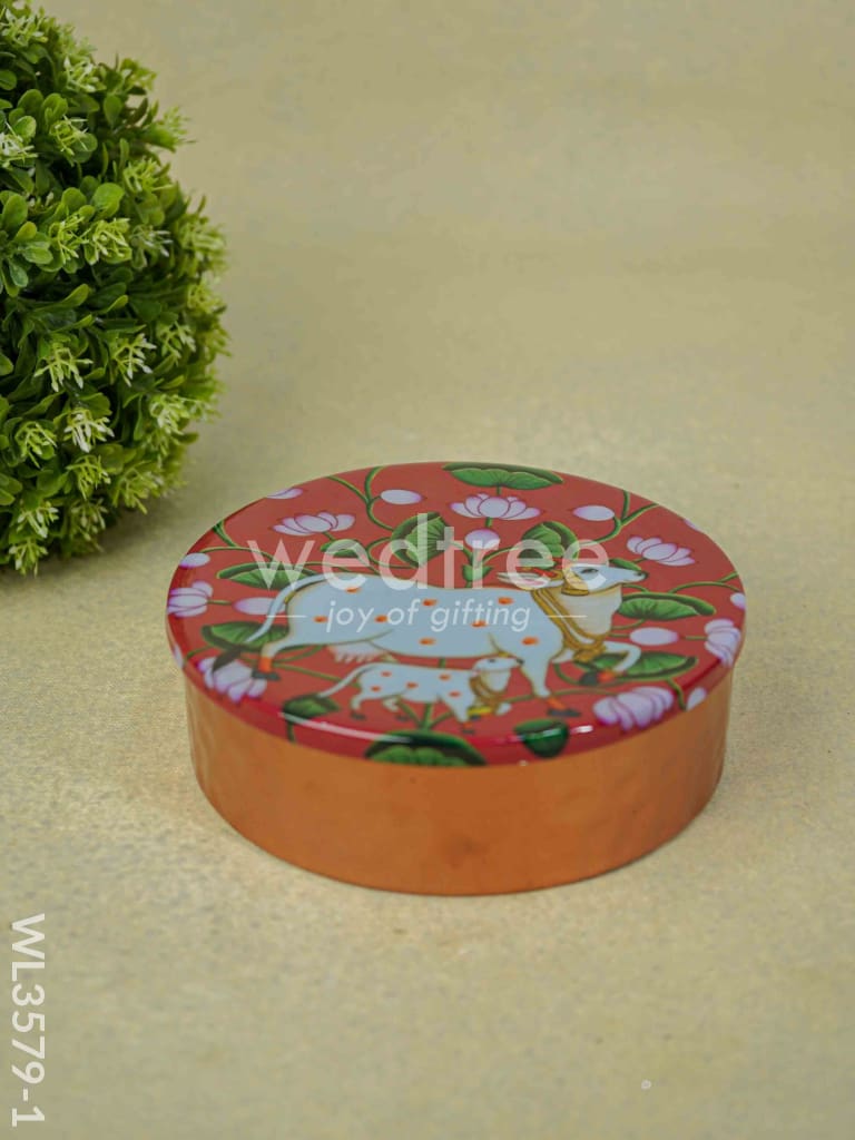 Copper Pichwai Poori Box - WL3579-1