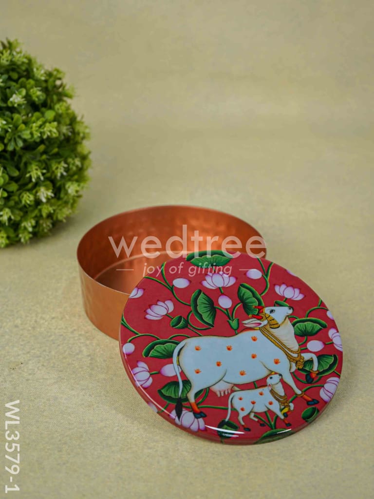 Copper Pichwai Poori Box - WL3579-1