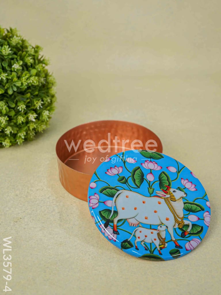 Copper Pichwai Poori Box - WL3579-4
