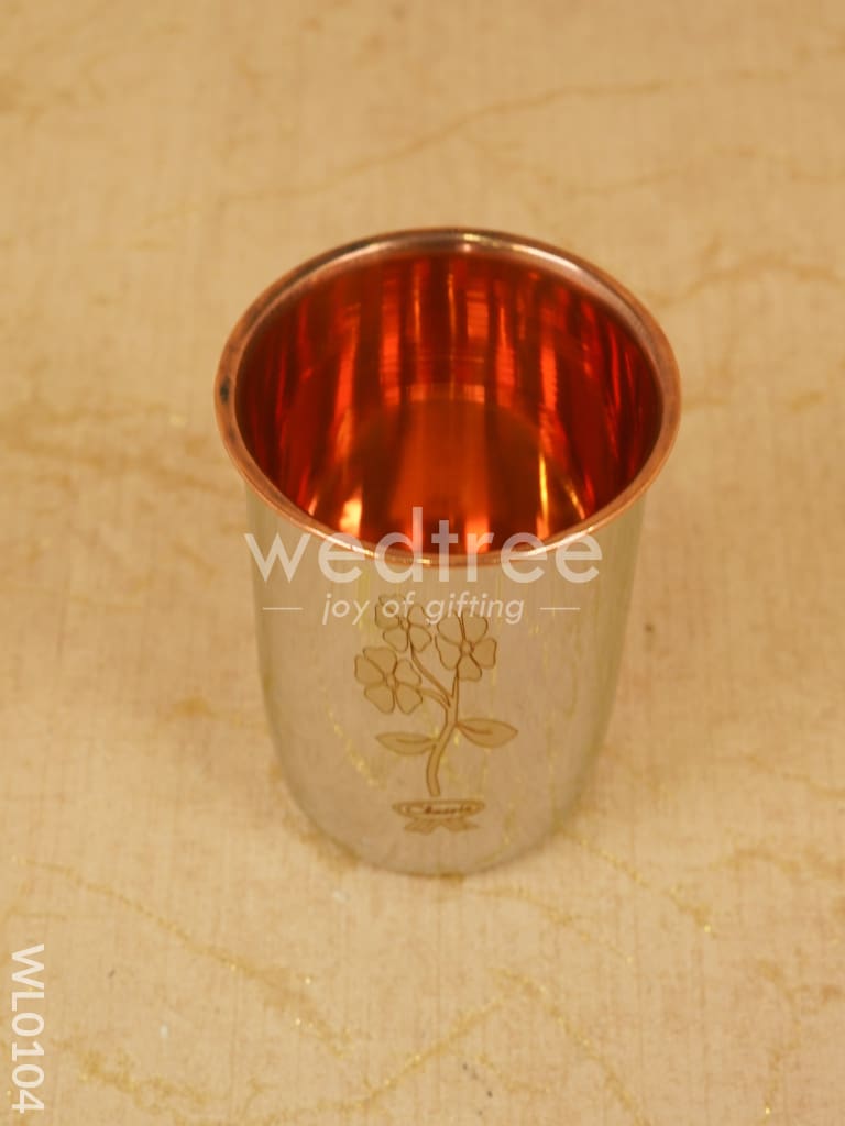 Copper with Stainless Steel Juice Glass Set Plain - WL0104