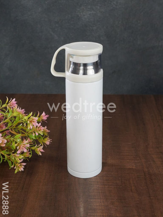 Corporate Gift - White Stainless Steel Vacuum Cup & Flask - WL2888