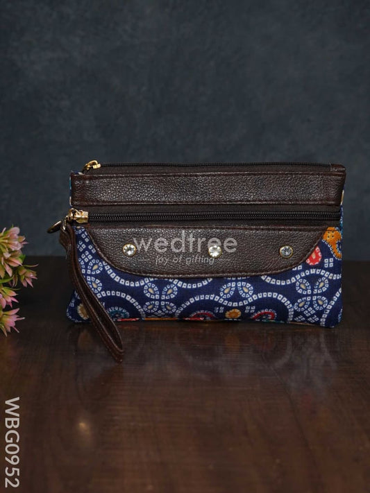Cotton Fabric Purse with Stone Work - WBG0952
