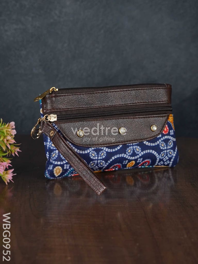 Cotton Fabric Purse with Stone Work - WBG0952