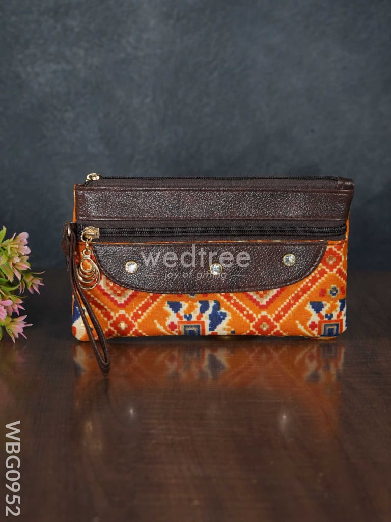 Cotton Fabric Purse with Stone Work - WBG0952