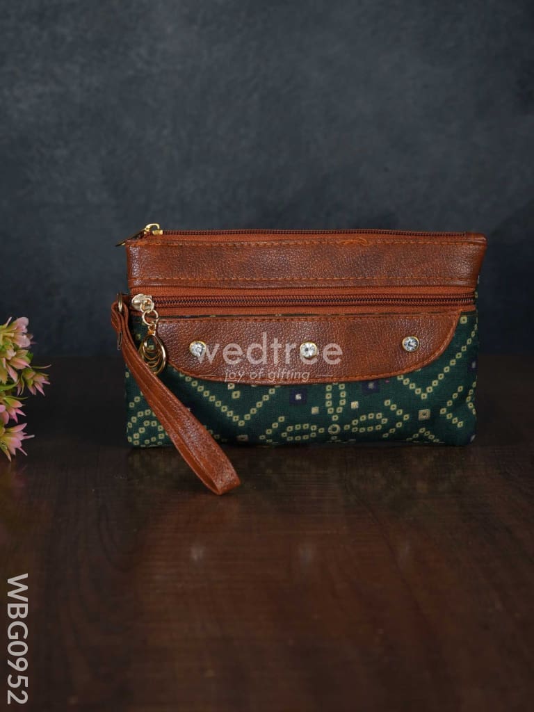 Cotton Fabric Purse with Stone Work - WBG0952