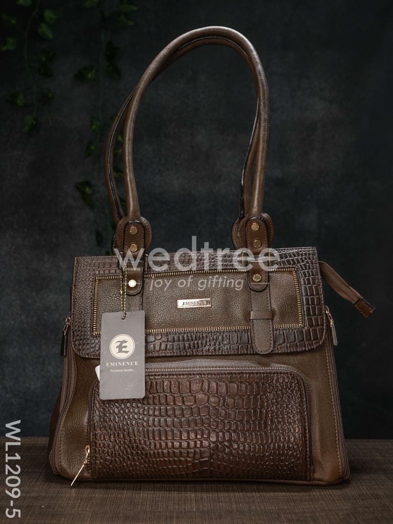 Croc-texture Leather Handbag - WL1209