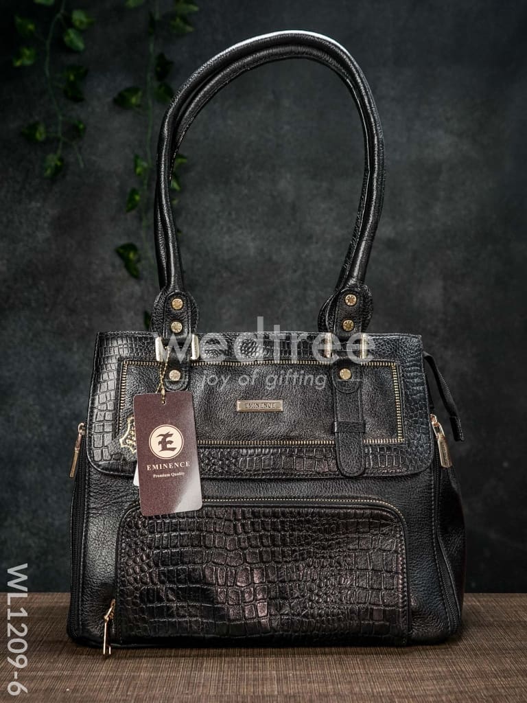 Croc-texture Leather Handbag - WL1209