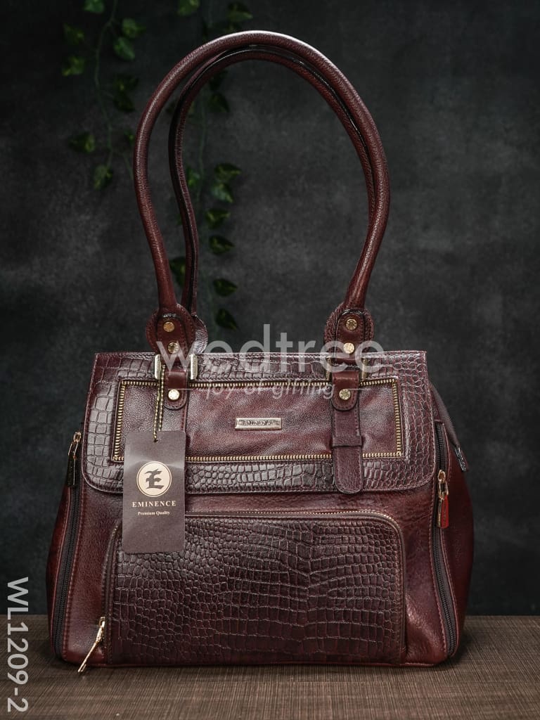 Croc-texture Leather Handbag - WL1209