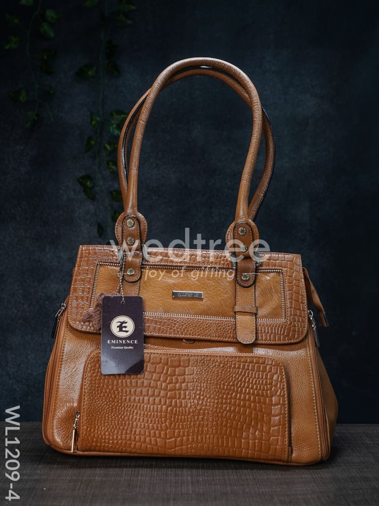 Croc-texture Leather Handbag - WL1209
