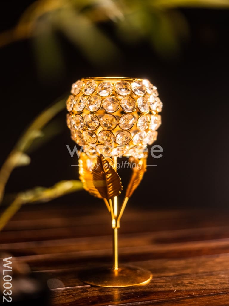 Crystal Brass T Light Holder (Large) - WL0032