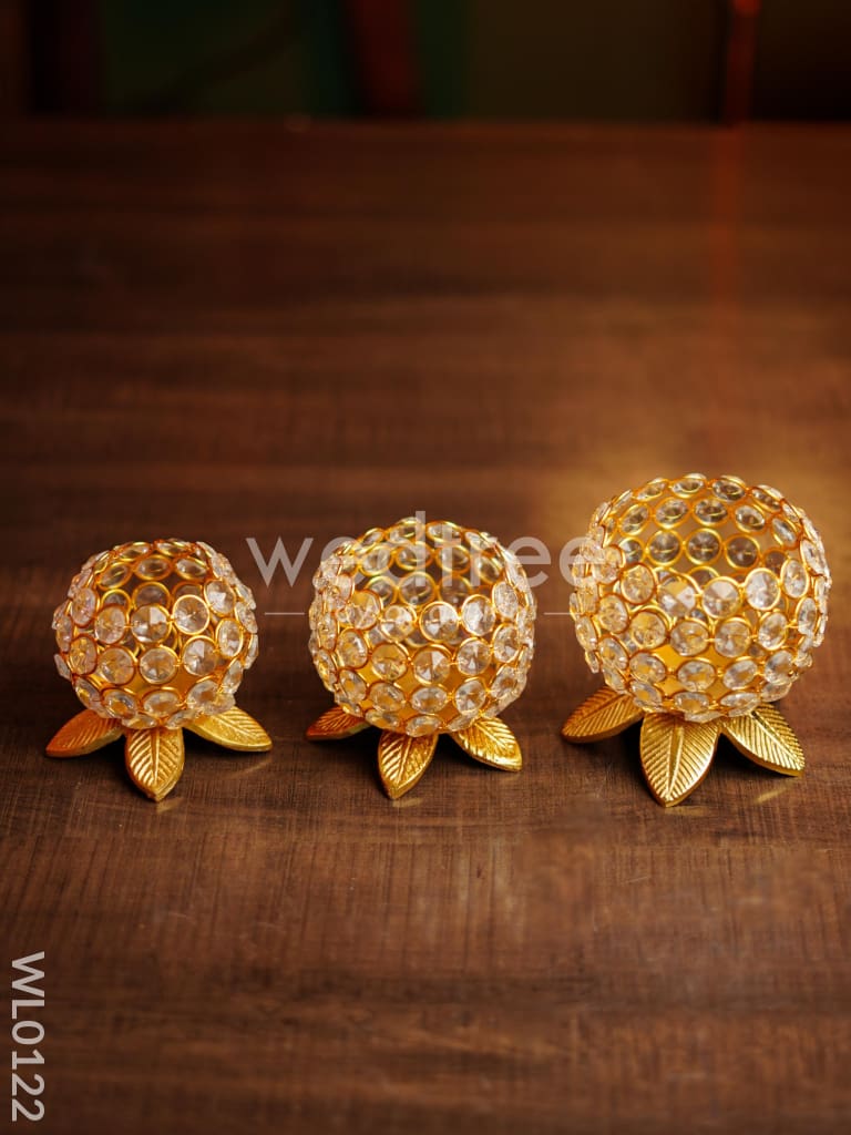 Crystal T light holder - set of 3 - WL0122