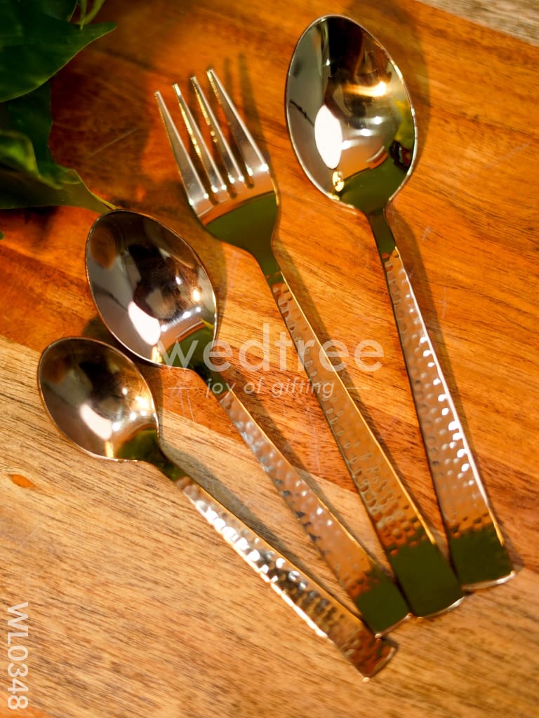 Cutlery Set (Table Spoon, Desert spoon, Teaspoon and Fork) - Rose Gold (Set of 24 pieces) - WL0348