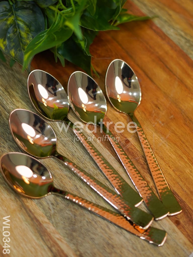 Cutlery Set (Table Spoon, Desert spoon, Teaspoon and Fork) - Rose Gold (Set of 24 pieces) - WL0348