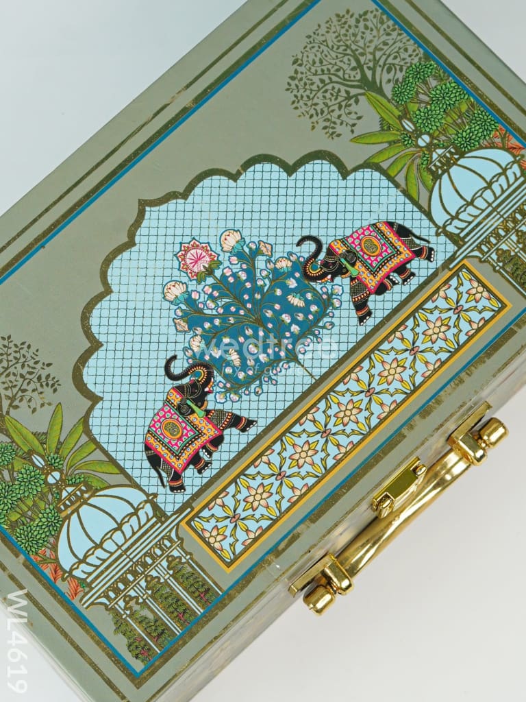 Decorative 2 Jar Dry Fruit Box - Green - WL4619