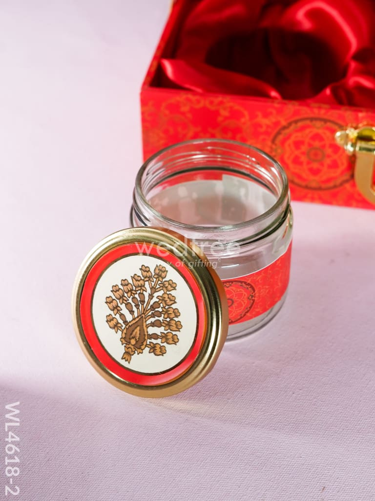 Decorative 3 Jar Dry Fruit Box - Red - WL4618-2