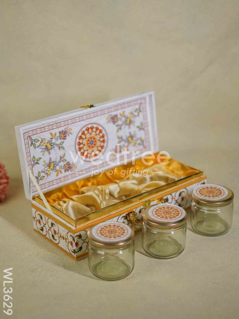 Decorative 3 Jar Dry Fruit Box - WL3629