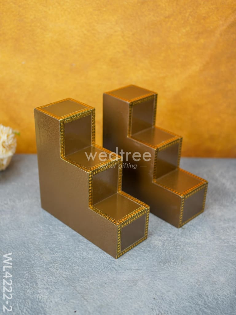 Decorative 3 Step Diya Padi - Set of 2 - WL4222