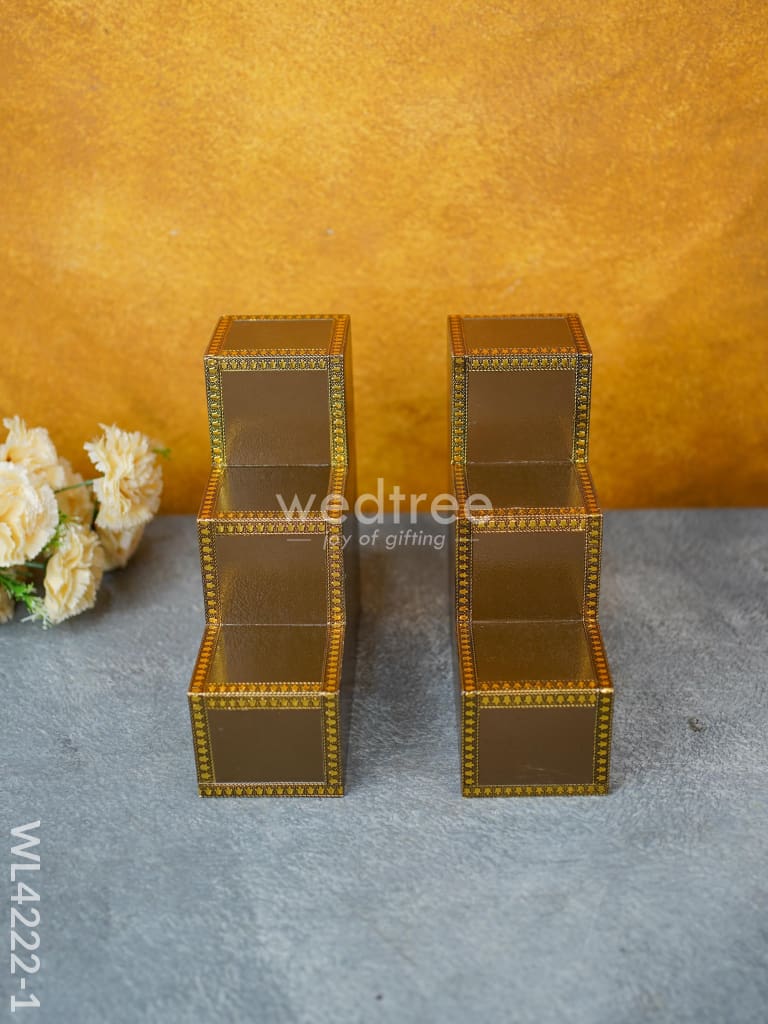 Decorative 3 Step Diya Padi - Set of 2 - WL4222