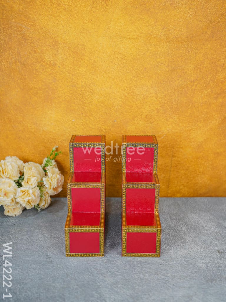 Decorative 3 Step Diya Padi - Set of 2 - WL4222