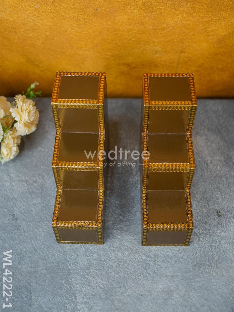 Decorative 3 Step Diya Padi - Set of 2 - WL4222