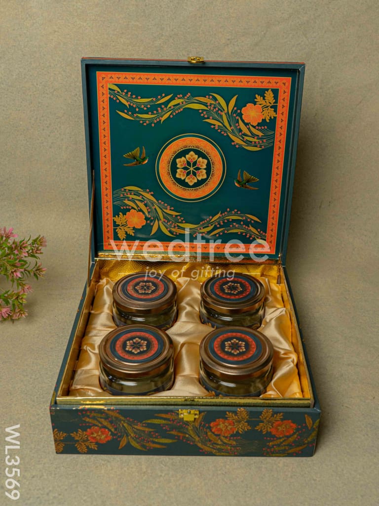 Decorative 4 Jar Dry Fruit Box - WL3569