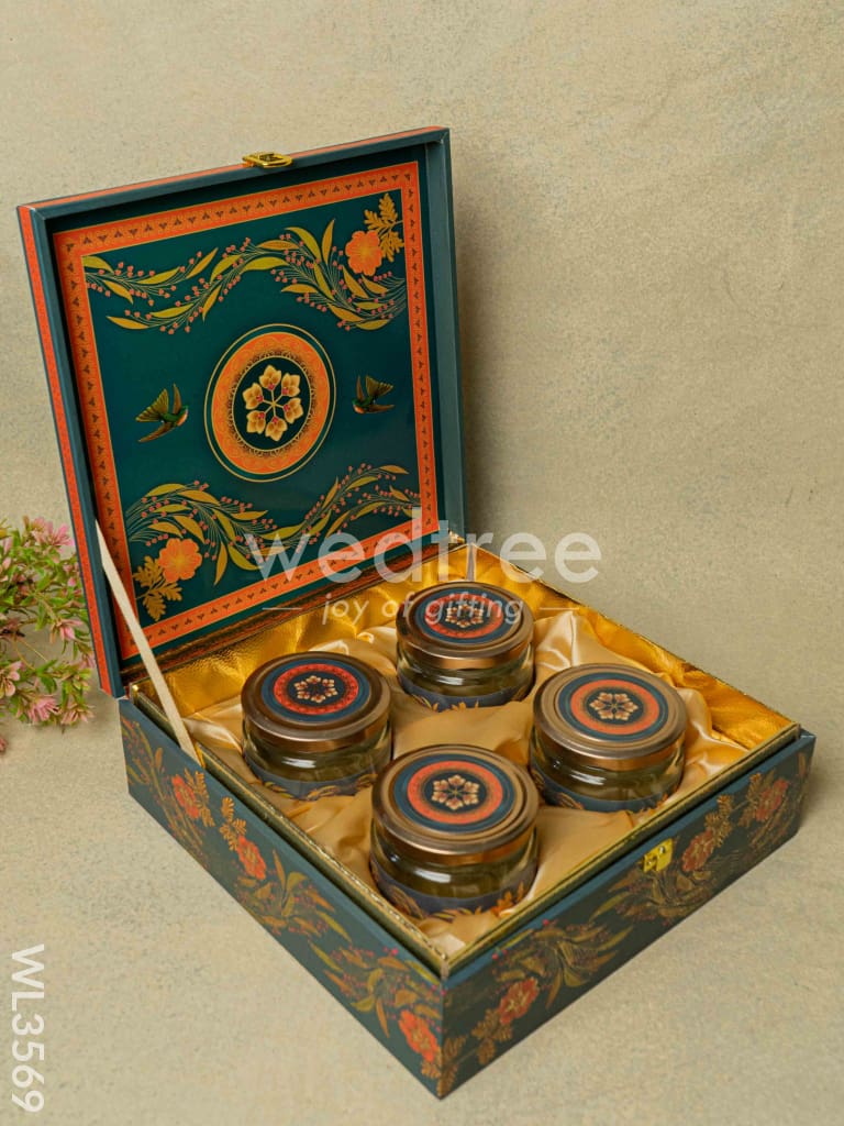 Decorative 4 Jar Dry Fruit Box - WL3569