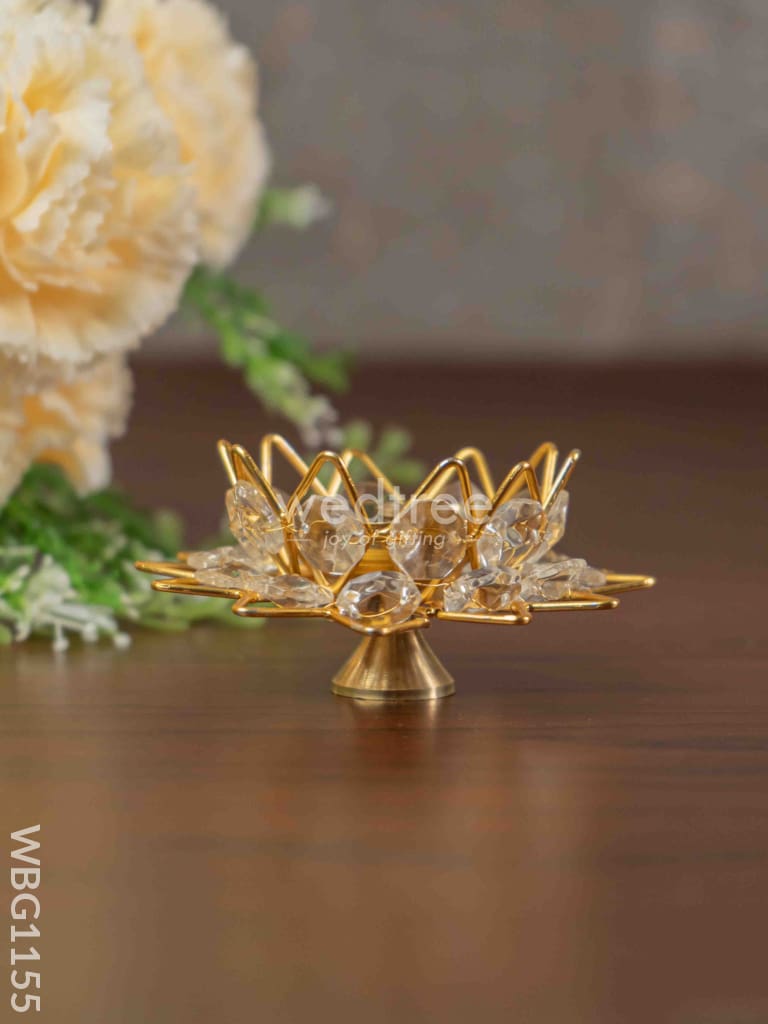 Decorative Brass Crystal Diya - WBG1155