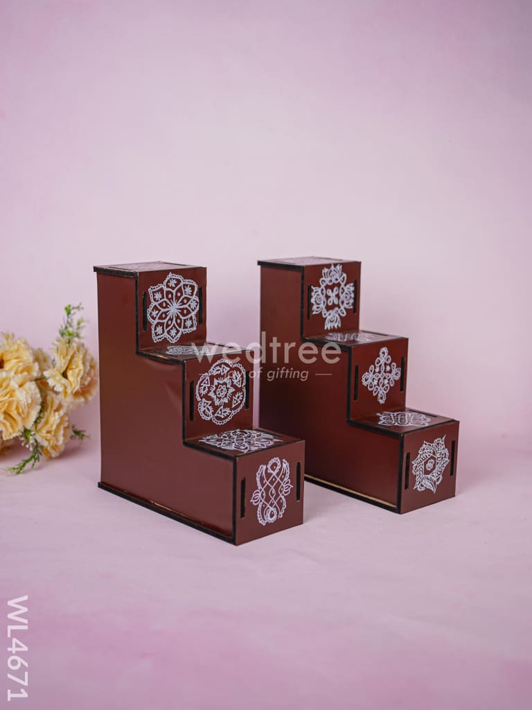 Decorative Dismantible 3 Step Golu Padi - Set of 2 - WL4671