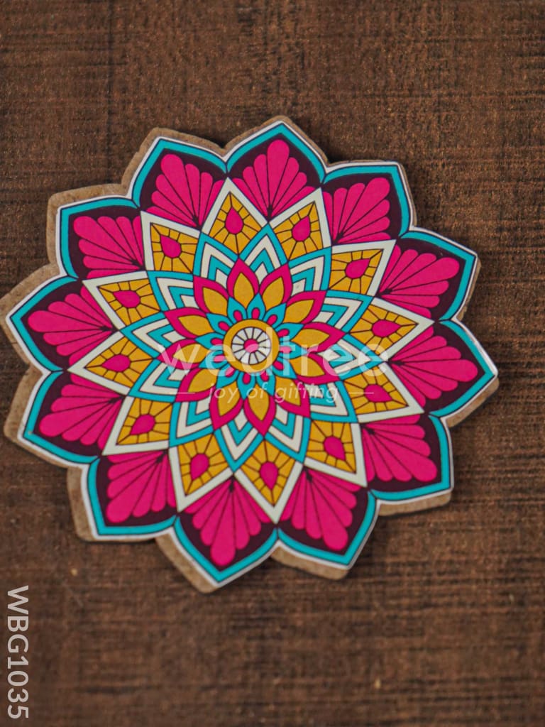 Decorative Diya Coaster - Set of 2 - WBG1035