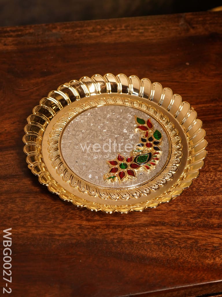 Decorative Floral Designed Fiber Plastic Plate - WBG0027