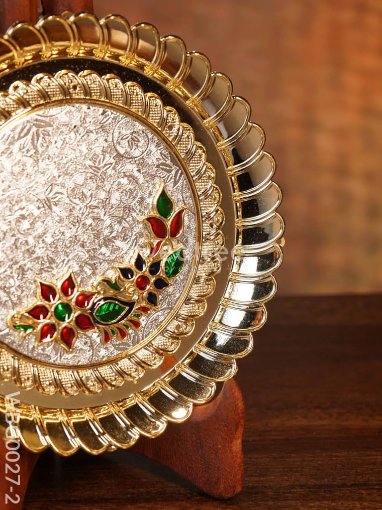 Decorative Floral Designed Fiber Plastic Plate - WBG0027