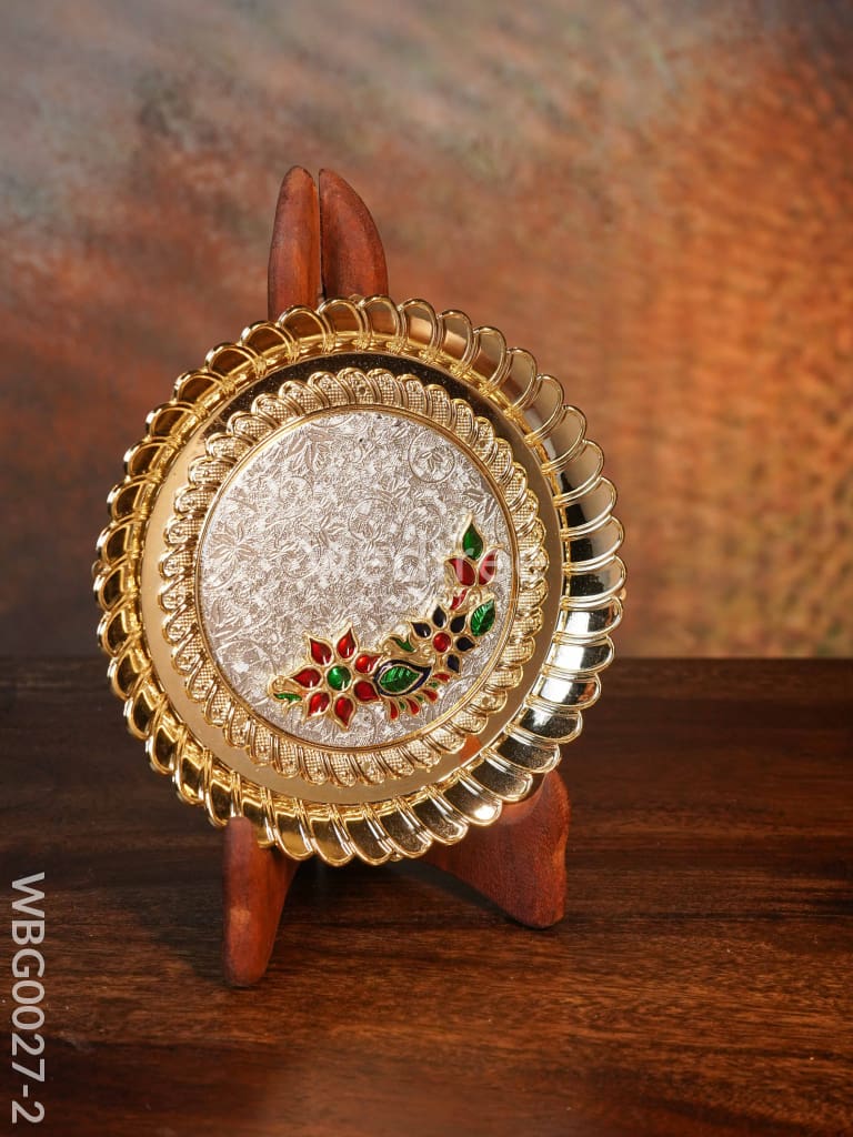 Decorative Floral Designed Fiber Plastic Plate - WBG0027