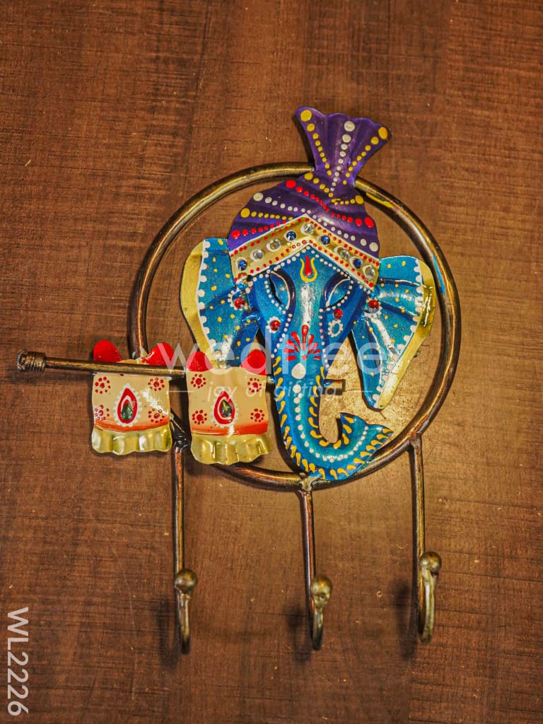Decorative Key Hanger - Ganesha Playing Flute - WL2226