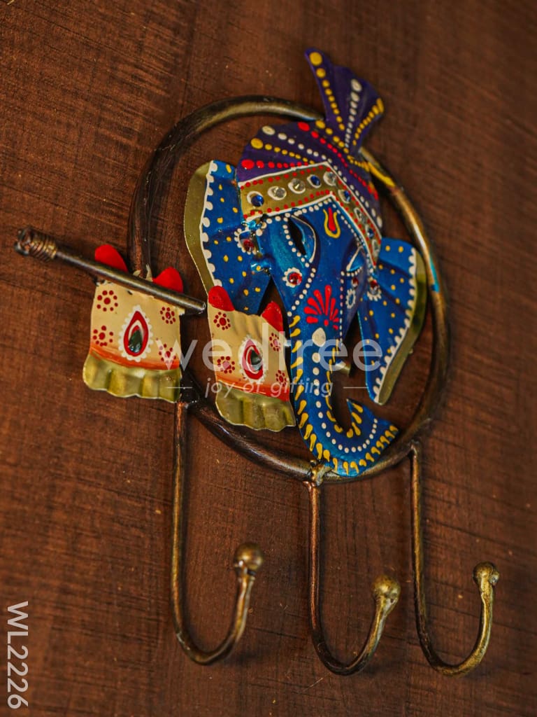 Decorative Key Hanger - Ganesha Playing Flute - WL2226