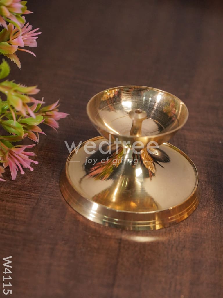 Decorative Matki shaped Crystal and Brass Diya 2 inch - W4115