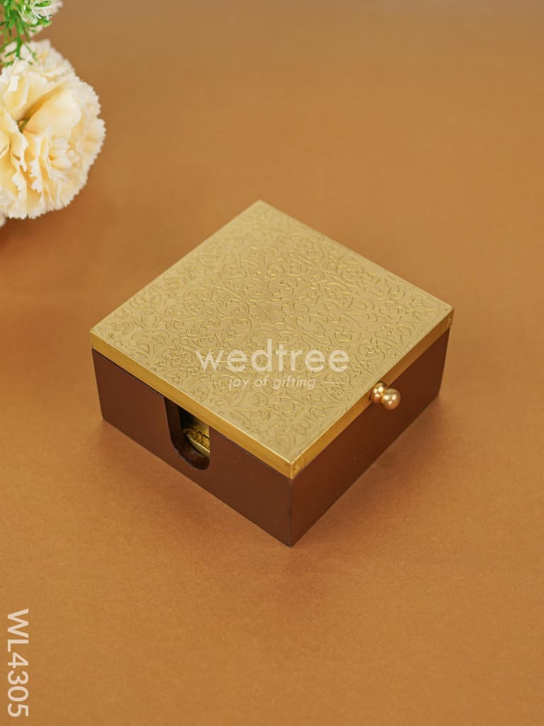 Decorative Tea Coasters (set of 6) with Holder - WL4305