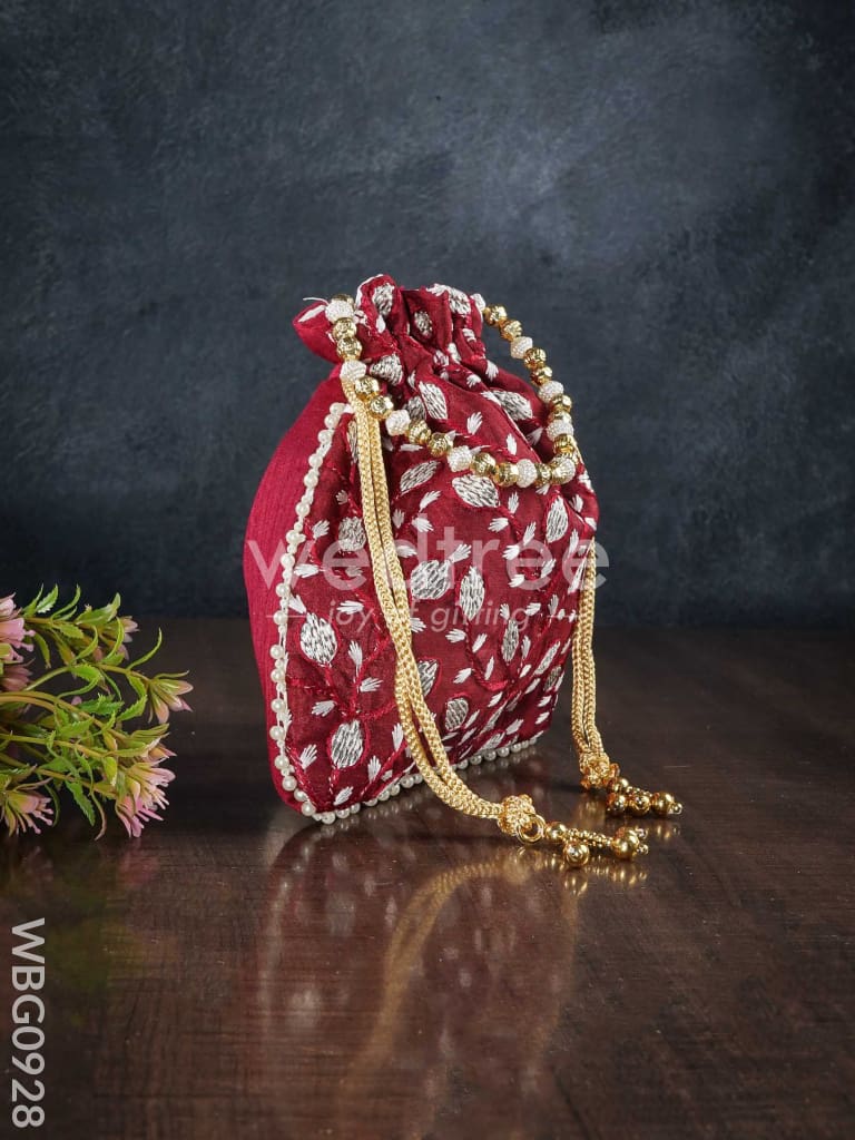 Designer Potli Bag with All over Embroidery - WBG0928