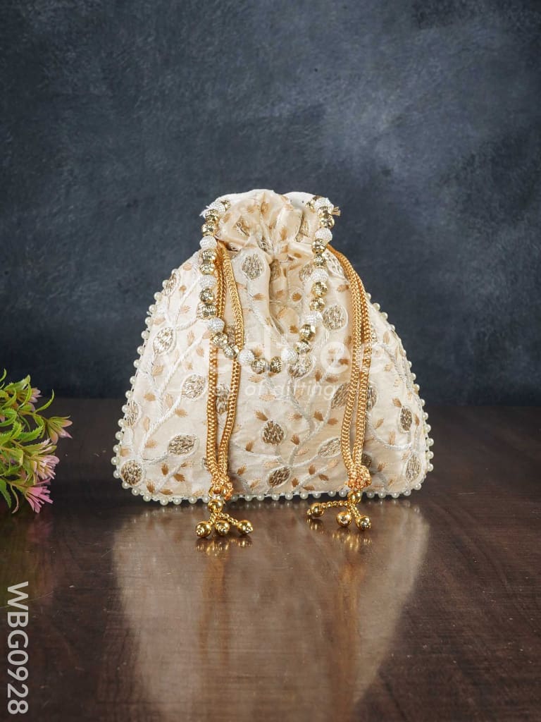 Designer Potli Bag with All over Embroidery - WBG0928