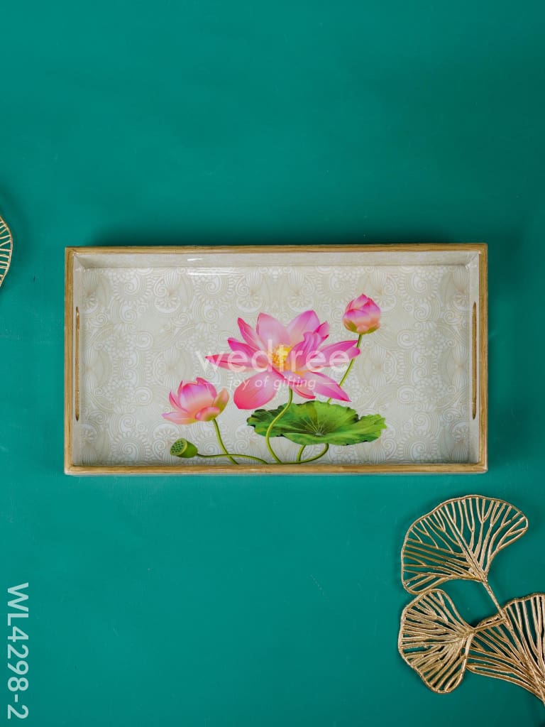 Digital Printed Lotus Design Tray - WL4298