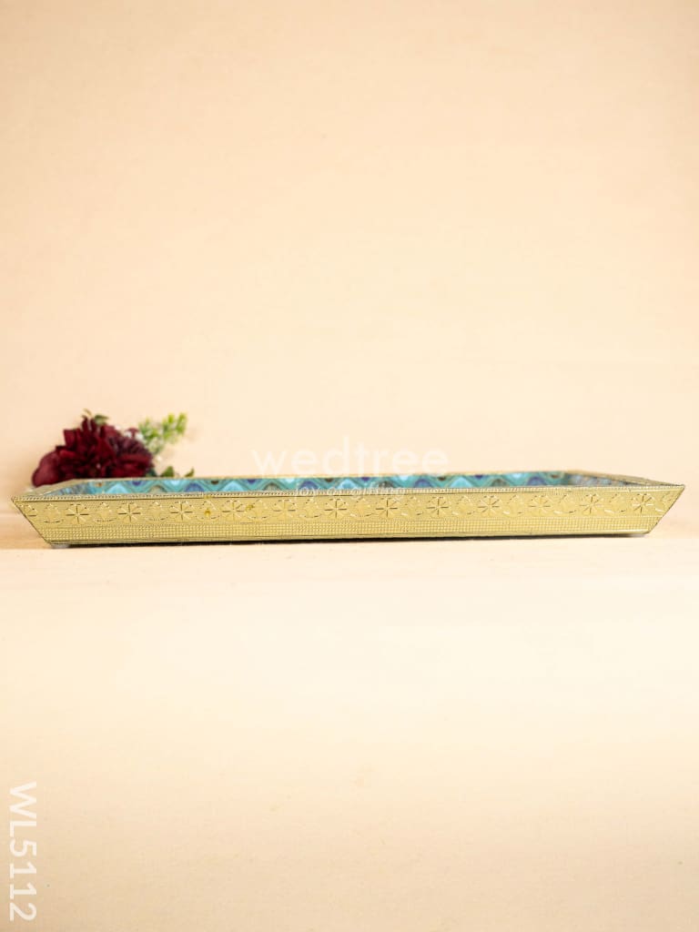 Digital Printed Meenakari Tray - Peacock Design - 17x12 inch - WL5112