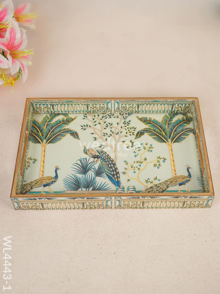 Digital Printed Peacock Tray - WL4443