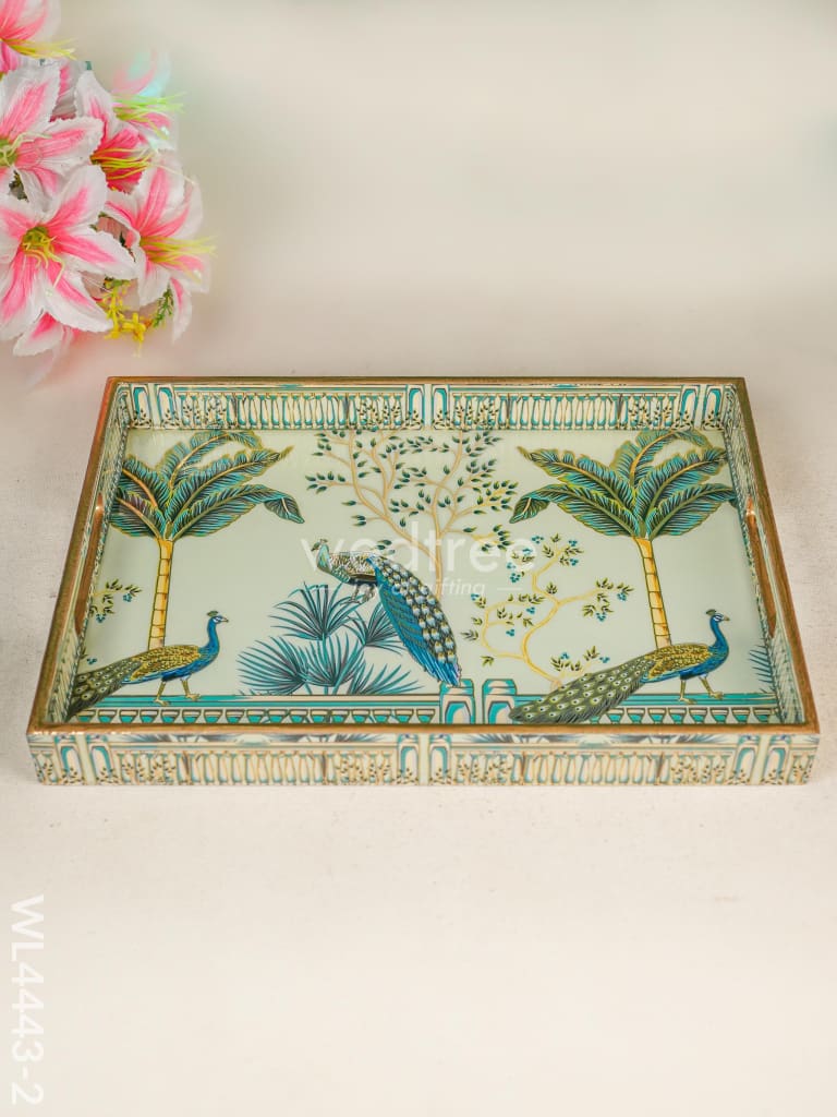 Digital Printed Peacock Tray - WL4443