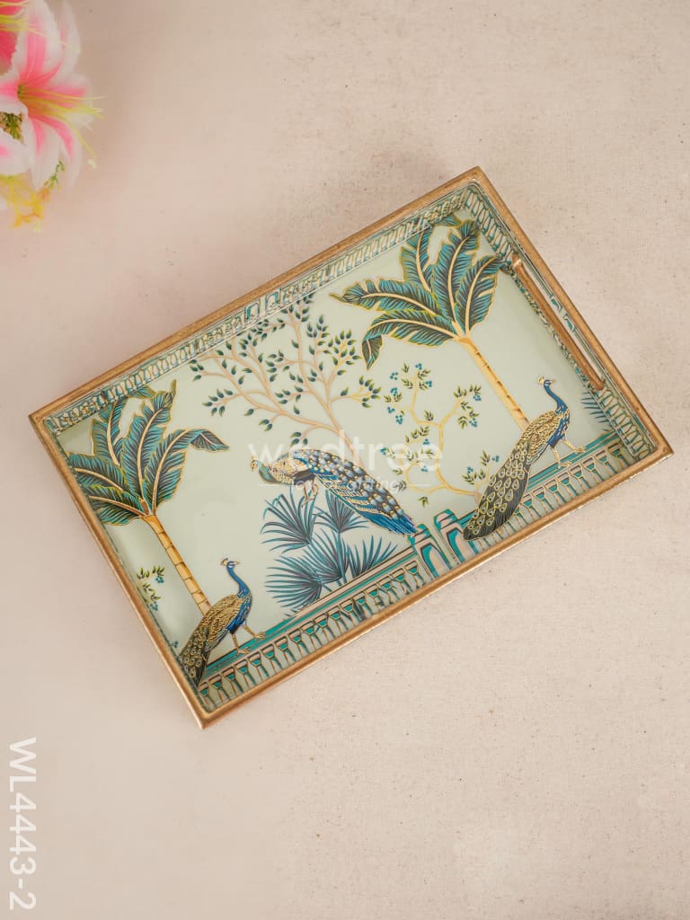 Digital Printed Peacock Tray - WL4443
