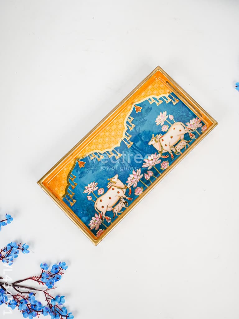 Digital Printed Pichwai Tray - Set of 3 - WL4545