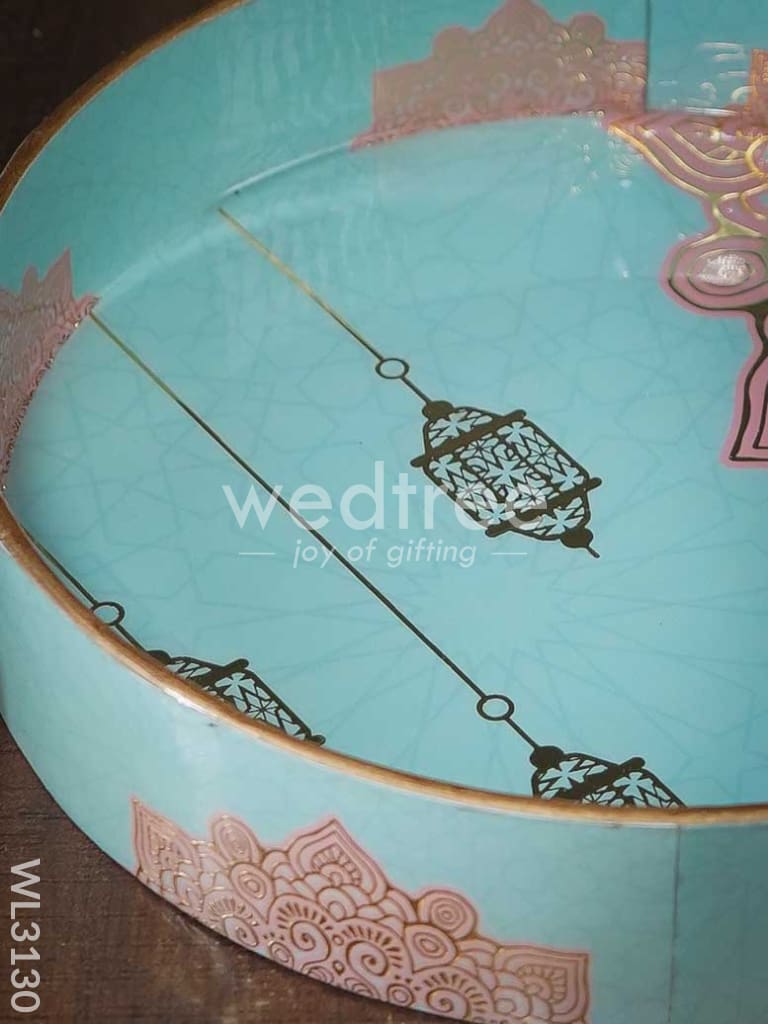 Digital Printed Round Peacock Tray - WL3130