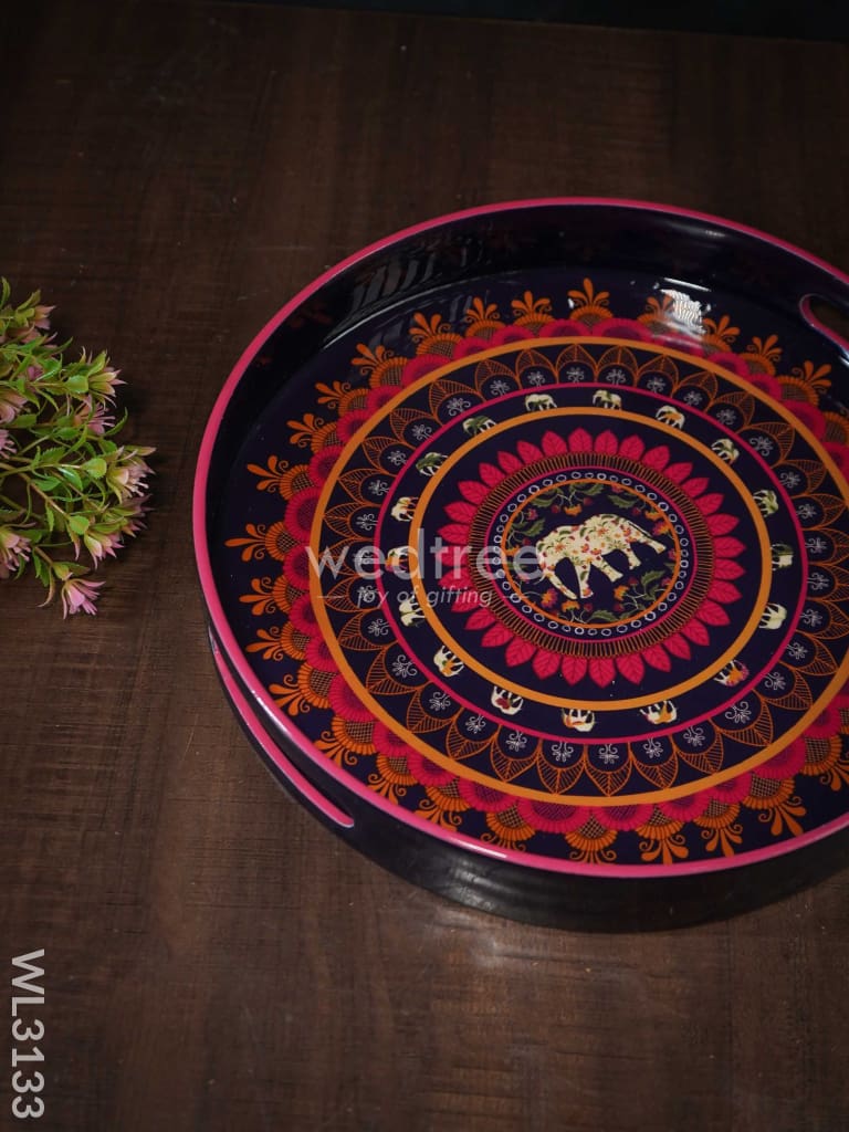 Digital Printed Round Tray (Mandala Art) - WL3133