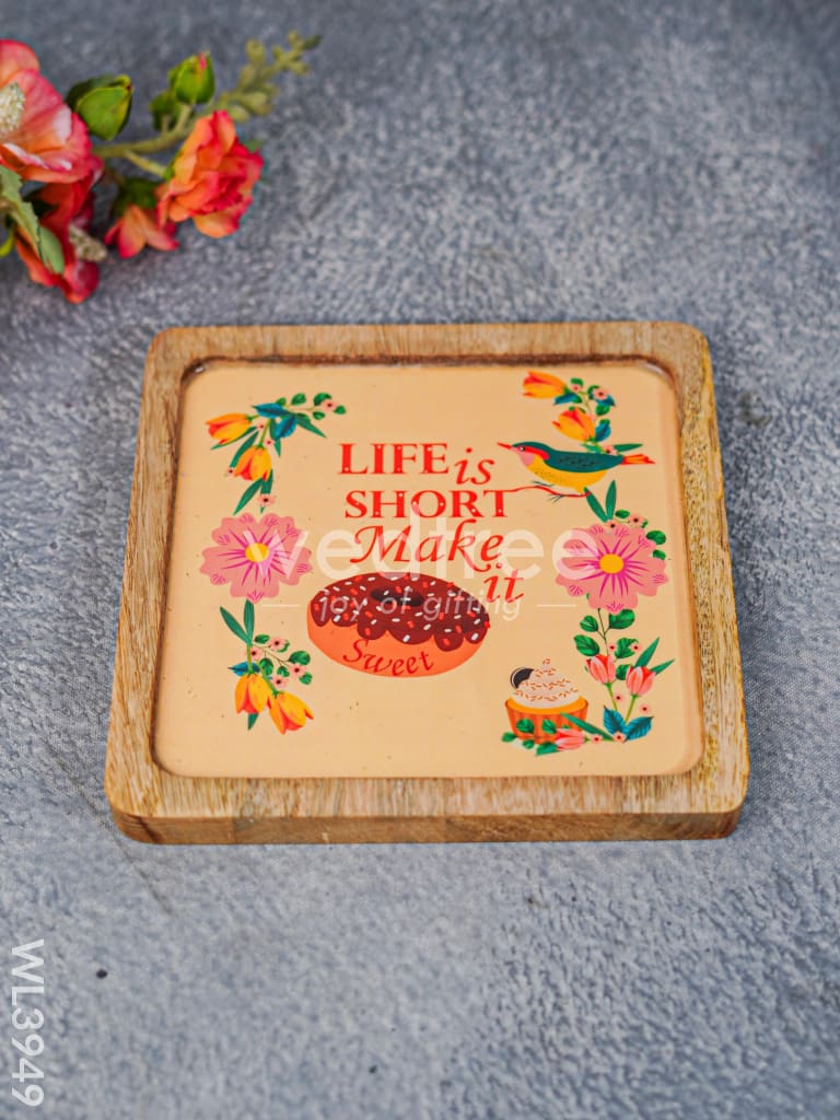 Digital Printed Wooden Square Platter - WL3949