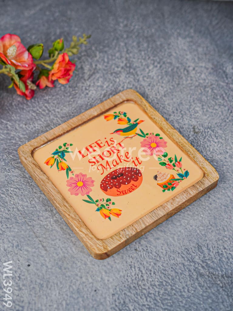 Digital Printed Wooden Square Platter - WL3949