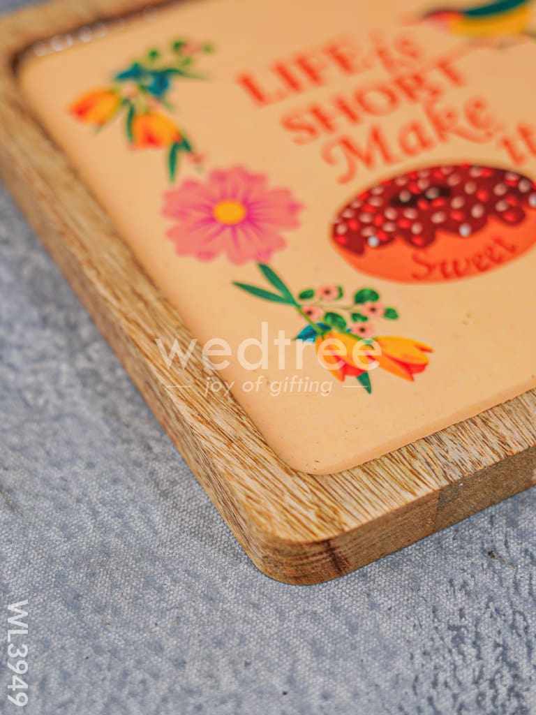 Digital Printed Wooden Square Platter - WL3949