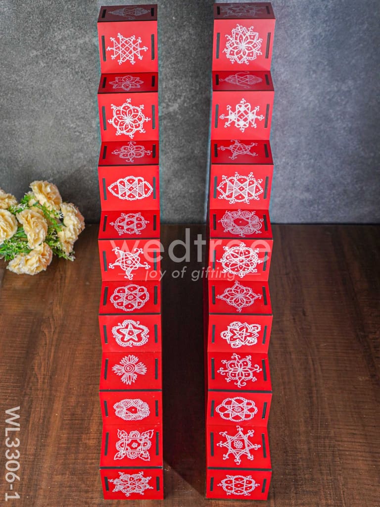 Dismantible 7 Step Diya Padi - Set of 2 - WL3306-1
